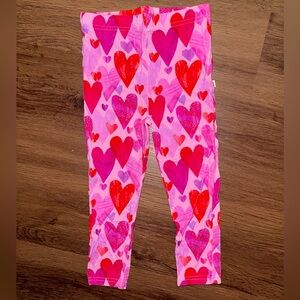 Little Sleepies Pink Hearts & Crafts Leggings (3T)